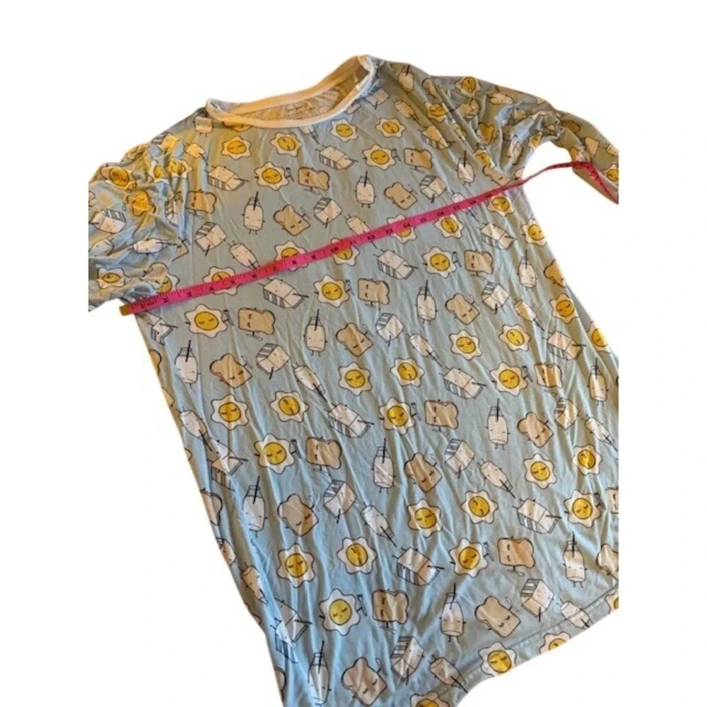 Little Sleepies Blue Breakfast Buddies Pajama Top Bamboo Viscose Adult S Large